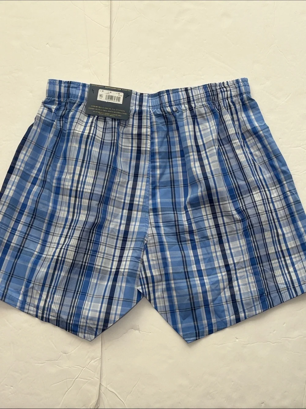 Polo Ralph Lauren Blue Plaid Boxer Shorts Underwear Men’s Sz M NWT
